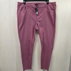 Lane Bryant Venezia Womens Pink Mid Rise Skinny Smoothing Stretch Pants Size 22
